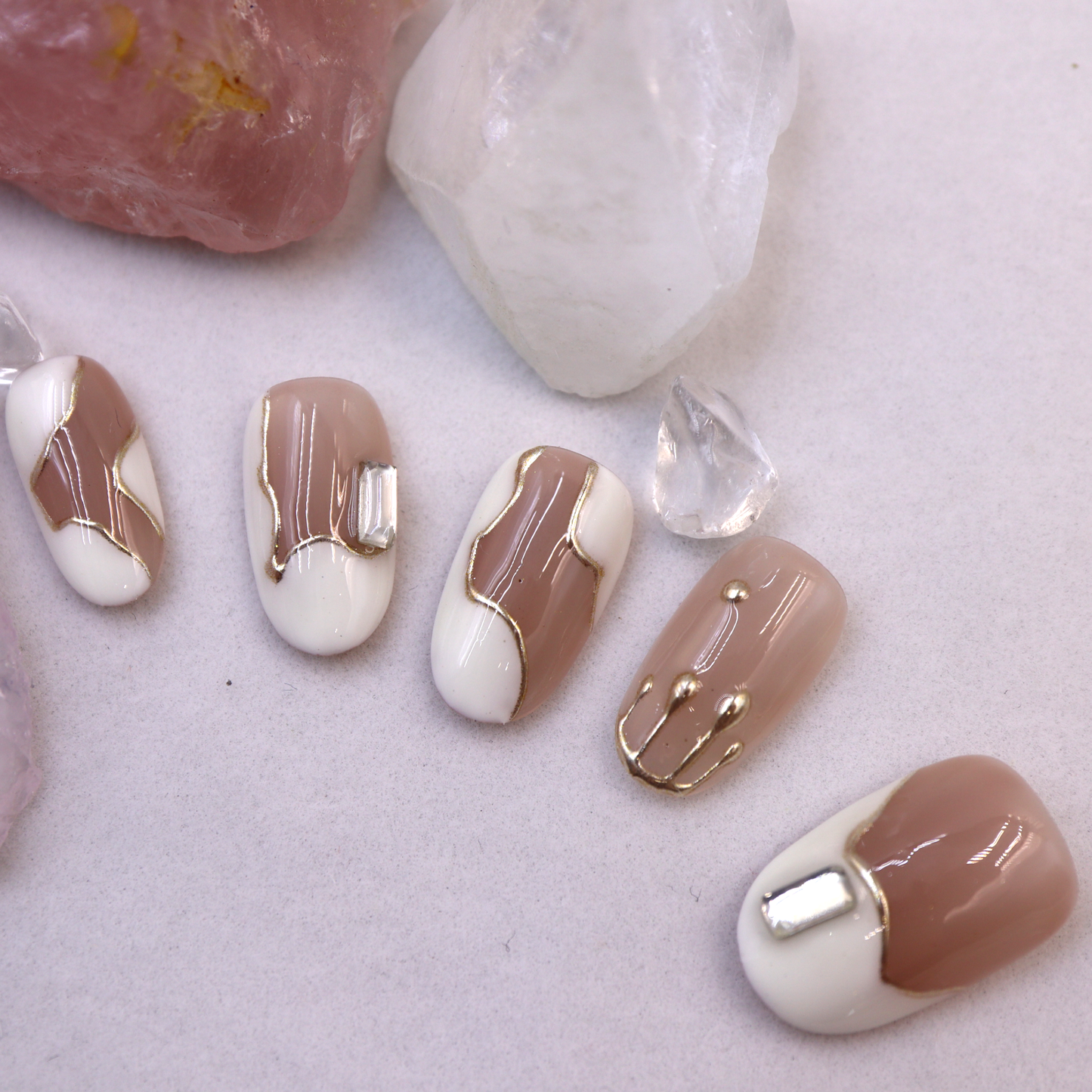 Crystal French Bliss Handcrafted Nails